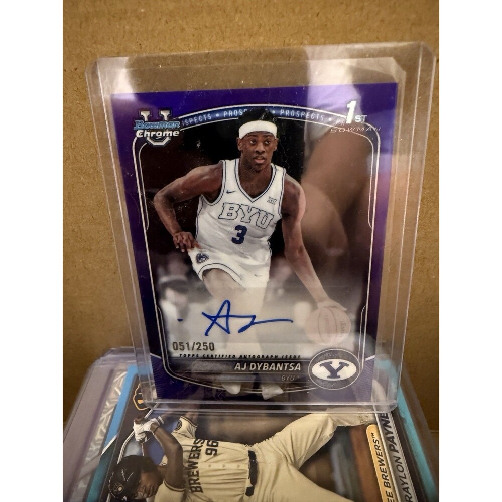 2025-26 Bowman Chrome AJ Dybantsa True Purple Refractor Auto /250  BYU🔥🔥🔥